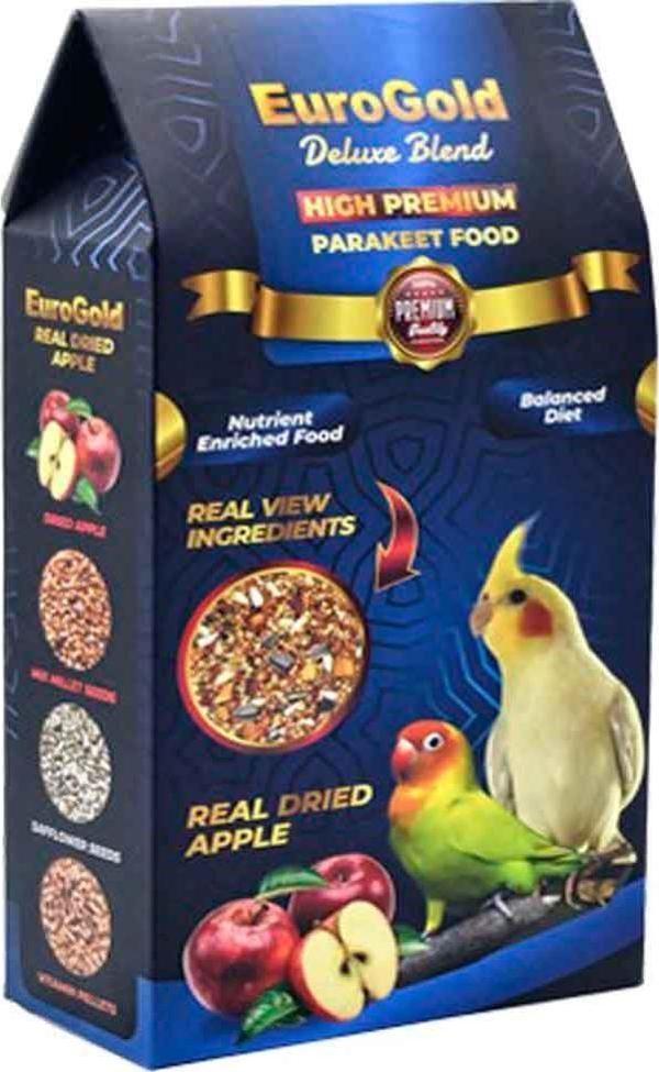 EuroGold Deluxe Blend Gerçek Elmalı Premium Paraket Yemi 1000 GR - Image 1