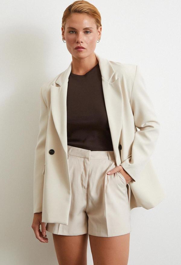 Piliseli Cepli Şort Vizon - Image 1