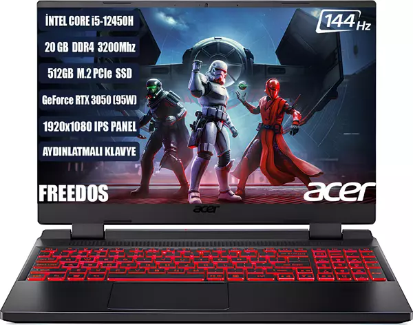 ACER Nitro5 An515-58 I5-12450h 20gb 512gb Ssd Rtx3050-4gb 15.6''ıps Fhd 144hz Fdos Nh.qfjey.007+205 - Image 1