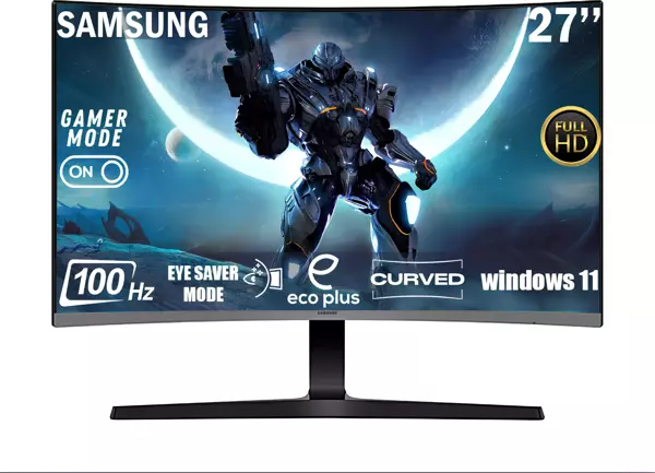 Samsung Essential 27'' 100 Hz (HDMI+D-SUB) Full HD Curved Monitör LS27D390GAUXUF - Image 1