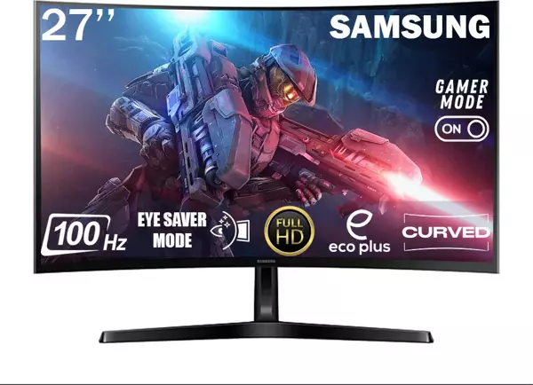 Samsung Essential 27" 4Ms 100Hz (HDMI+D-SUB) FULL HD CURVED MONİTÖR LS27D366GAUXUF - Image 1