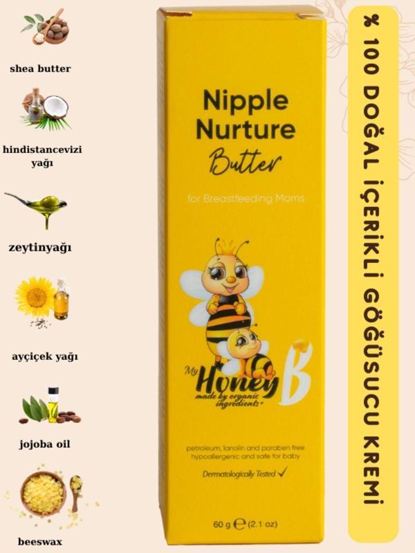 My Honey B Nipple Nurture Butter Doğal Göğüs Ucu Kremi 60 Gr - Image 1