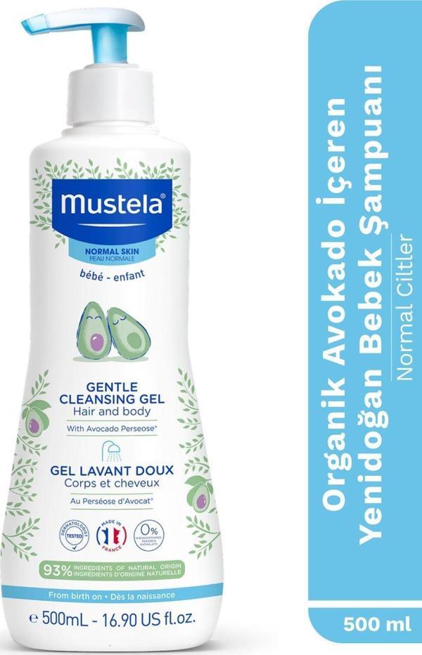 Mustela Organik Avokado İçeren Yenidoğan Bebek Göz Yakmayan Şampuanı Saç, Vücut 500 Ml - Image 1