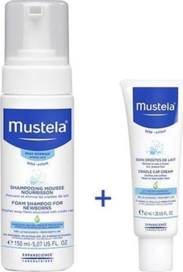 Mustela Saç Pullanmalarına Karşı Bebek Bakım Seti ( Cradle Cap 40Ml + Foam 150Ml) - Image 1