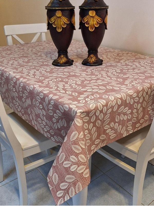 Başak Ev Tekstili Elyaflı Pvc Muşamba - Desenli Silinebilir Masa Örtüsü (Bordo) - Image 1