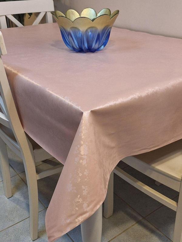 Başak Ev Tekstili Elyaflı Pvc Muşamba - Desenli Silinebilir Masa Örtüsü ( Pembe) - Image 1
