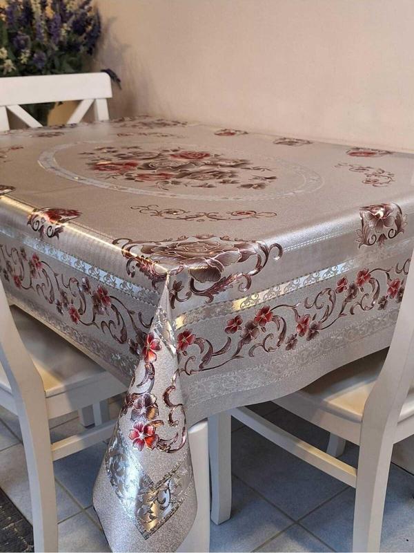 Başak Ev Tekstili 120 X 150  Hazır Metalik Pano Muşamba Pvc Masa Örtüsü - Image 1