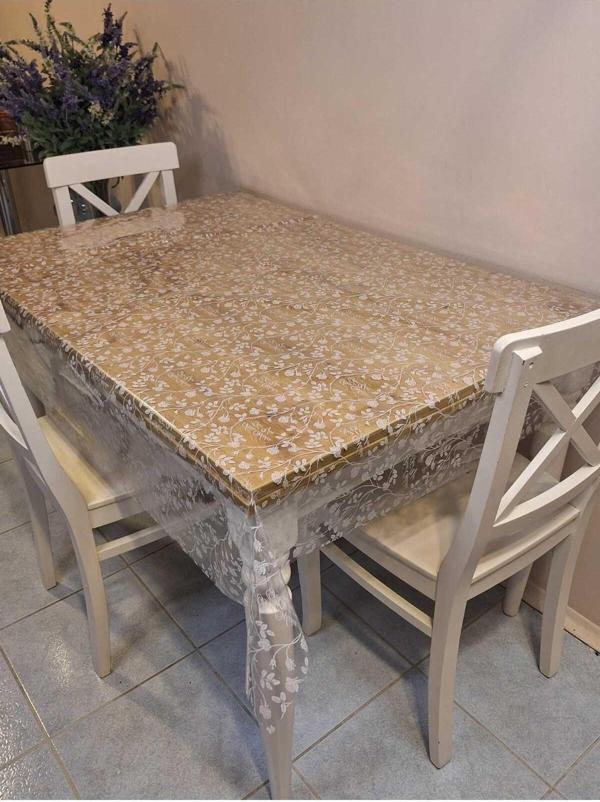 Başak Ev Tekstili Şeffaf 0.018 Mm Pvc Muşamba - Desenli Silinebilir Şeffaf Masa Örtüsü - Image 1