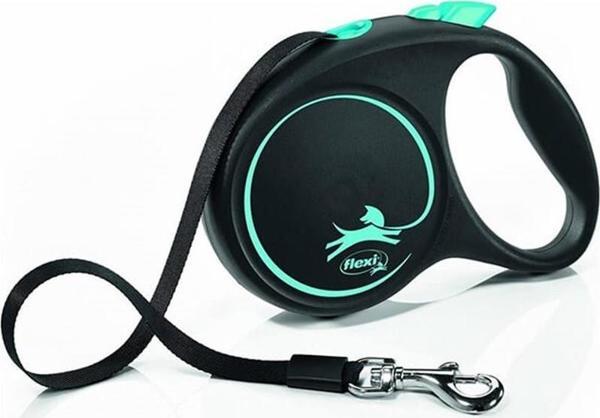 Flexi Black Design Şerit Otomatik Gezdirme Tasması Mavi (M) 5M - Image 1