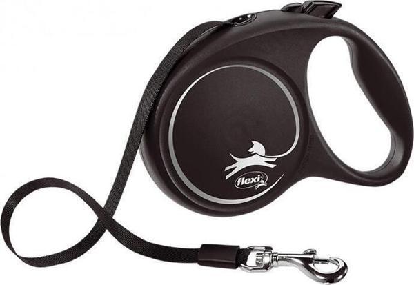 Flexi Black Design Şerit Otomatik Gezdirme Tasması Siyah (M) 5M - Image 1