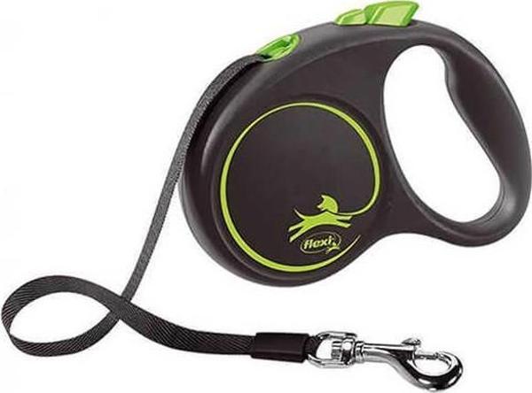 Flexi Black Design Şerit Otomatik Gezdirme Tasması Yeşil (L) 5M - Image 1