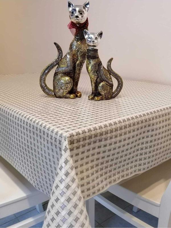 Başak Ev Tekstili Gri Ithal Pvc Muşamba - Desenli Silinebilir Masa Örtüsü - Image 1