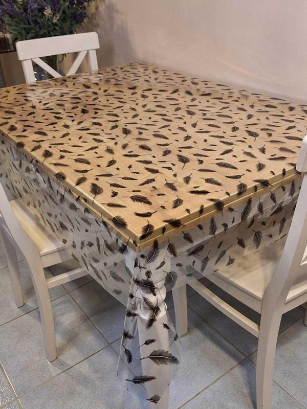 Başak Ev Tekstili Şeffaf 0.018 Mm Pvc Muşamba - Desenli Silinebilir Şeffaf Masa Örtüsü - Image 1