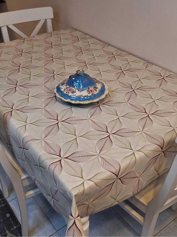 Başak Ev Tekstili Simli Keten Dokulu Pvc Masa Örtüsü - Image 1