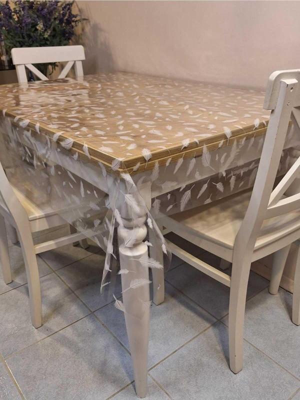 Başak Ev Tekstili Şeffaf 0.018 Mm Pvc Muşamba - Desenli Silinebilir Şeffaf Masa Örtüsü - Image 1