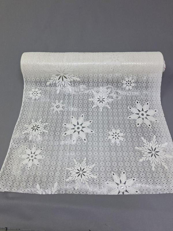 Başak Ev Tekstili Pvc Küpür Dantel Raf Ve Dolap Örtüsü Runner  (Beyaz ) - Image 1