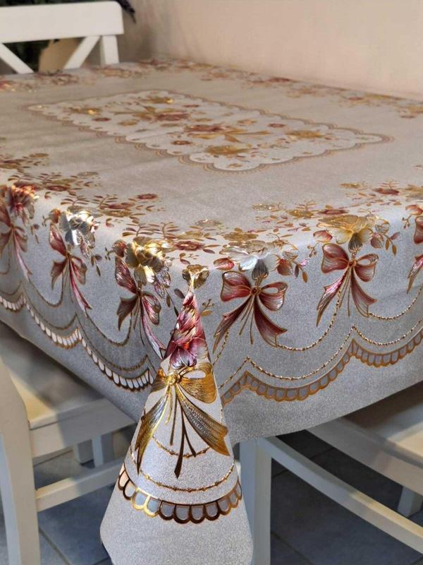 Başak Ev Tekstili 120 X 150  Hazır Metalik Pano Muşamba Pvc Masa Örtüsü - Image 1