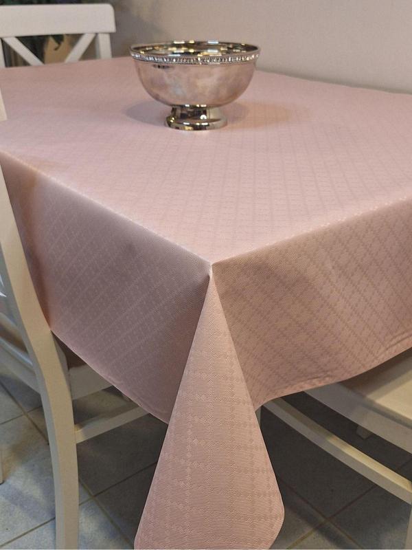 Başak Ev Tekstili Elyaflı Pvc Muşamba - Desenli Silinebilir Masa Örtüsü ( Pembe) - Image 1