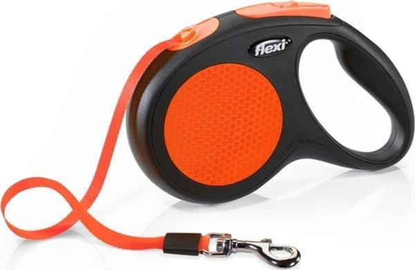 Flexi New Neon Medium Otomatik Tasma 5 Mt Şerit Turuncu - Image 1