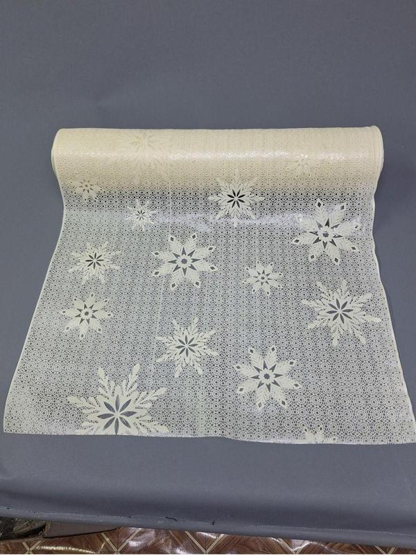 Başak Ev Tekstili Pvc Küpür Dantel Raf Ve Dolap Örtüsü Runner  (Krem) - Image 1
