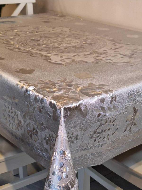 Başak Ev Tekstili 120 X 150  Hazır Metalik Pano Muşamba Pvc Masa Örtüsü - Image 1