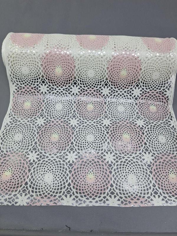 Başak Ev Tekstili Pvc Küpür Dantel Raf Ve Dolap Örtüsü Runner  (Pembe) - Image 1