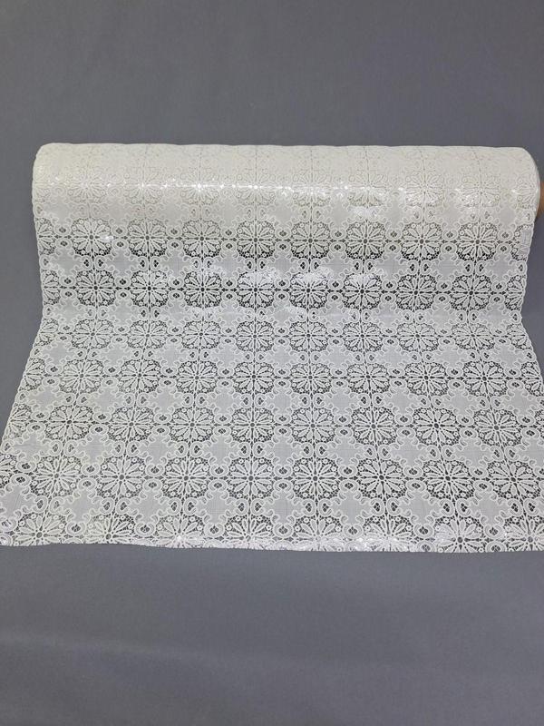 Başak Ev Tekstili Pvc Küpür Dantel Raf Ve Dolap Örtüsü Runner  (Beyaz ) - Image 1