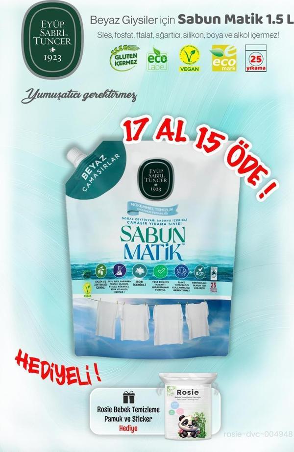 Beyazlar Sabun Matik 1,5 L, 17 AL 15 ÖDE ve ROSIE Hediye - Image 1