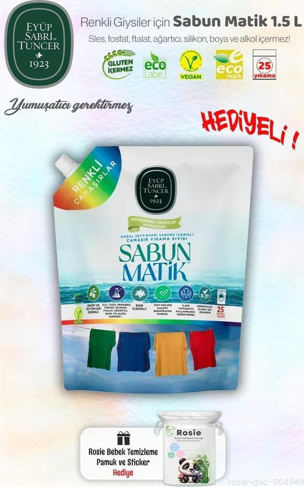 Eyüp Sabri Tuncer Renkliler Sıvı Sabun Matik 1.5 L ve ROSIE Hediye - Image 1