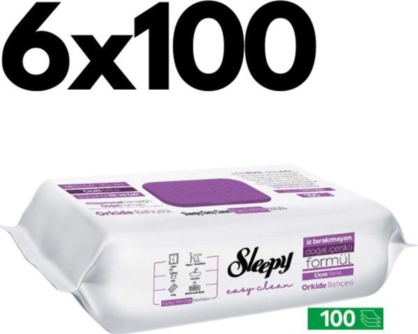 Sleepy Easy Clean Orkide Bahçesi Yüzey Temizlik Havlusu - 100 Yaprak 6 Adet - Image 1