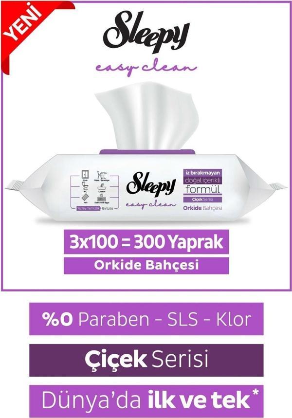Sleepy Yüzey Temizlik Havlusu Orkide Bahçesi 3x100 (300 Yaprak) - Image 1