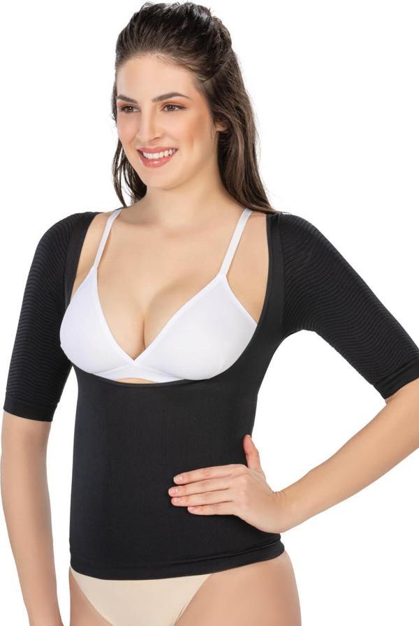 Siyah Mı Emay 5014 Göğsü Açık Yarım Kollu Korse - Image 1