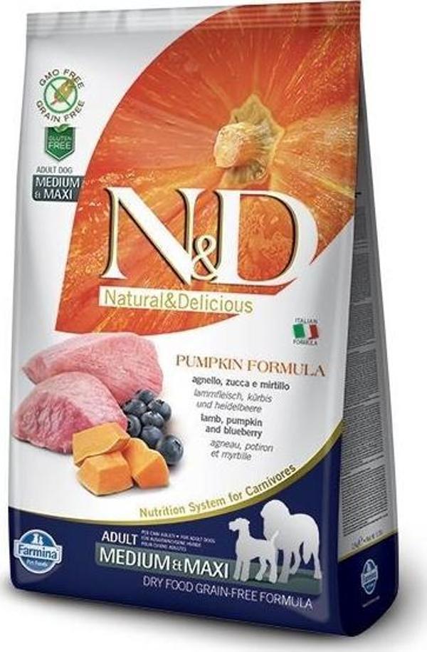 N&D Tahılsız Balkabaklı Kuzu Etli Medium Maxi Köpek Maması 2,5 Kg - Image 1