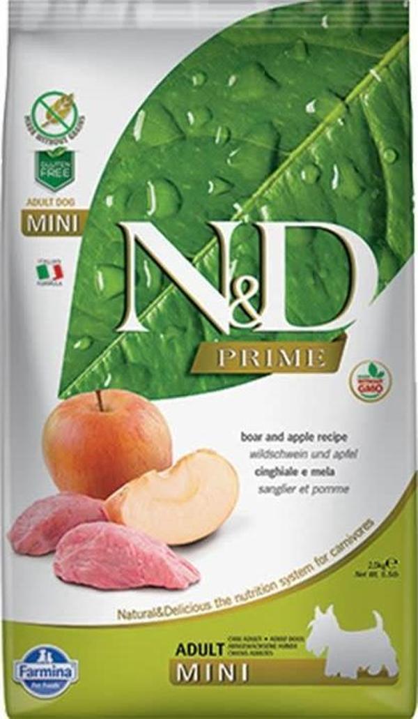N&D Tahılsız Yaban Domuzu Elma Mini Irk Yetişkin Köpek Maması 2,5 Kg - Image 1