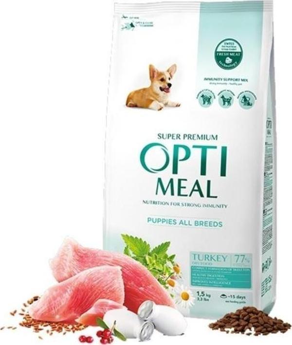 OptiMeal Hindi Etli ve Pirinçli Yavru Köpek Maması 1,5 Kg - Image 1