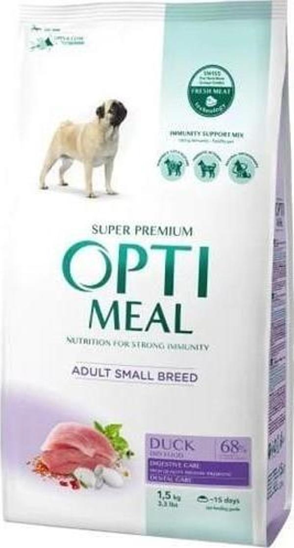 OptiMeal Ördek Etli ve Esmer Pirinçli Küçük Irk Yetişkin Köpek Maması 1,5 Kg - Image 1