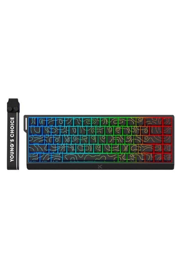 Mchose Ace68 Black Topographic %65 He Uranus Manyetik Switch Esports Rgb Mekanik Gaming Klavye - Image 1