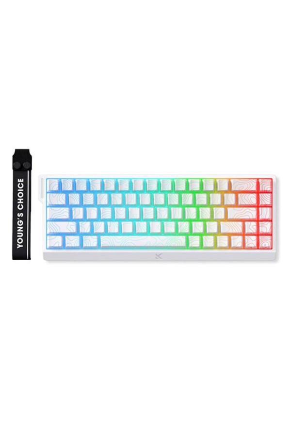 Mchose Ace68 White Topographic %65 He Uranus Switch Esports Rgb Hotswap Mekanik Gaming Klavye - Image 1
