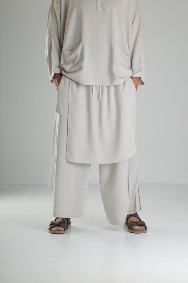 Bej Bol Kalıp Tokyo Şalvar Pantolon - Image 1