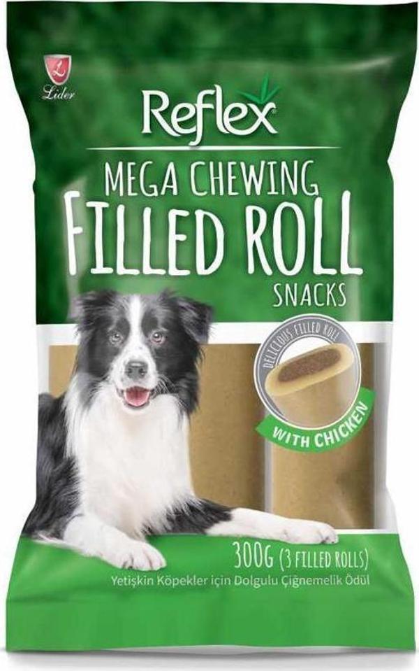 Reflex Chewing Filled Roll Tavuk Ekli Mega Dolgulu Köpek Ödül 300 Gr - Image 1