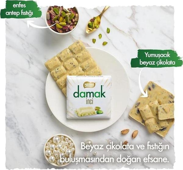 Nestlé Damak Antep Fıstıklı Inci Kare Çikolata 6'lı Kutu 60 Gr - Image 1