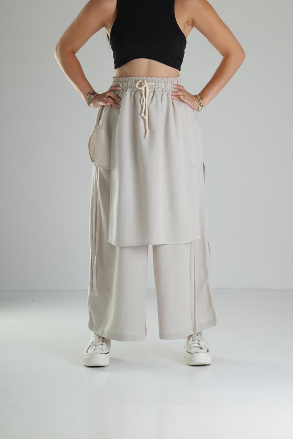 Bej Tokyo Bol Kalıp Pantolon - Image 1