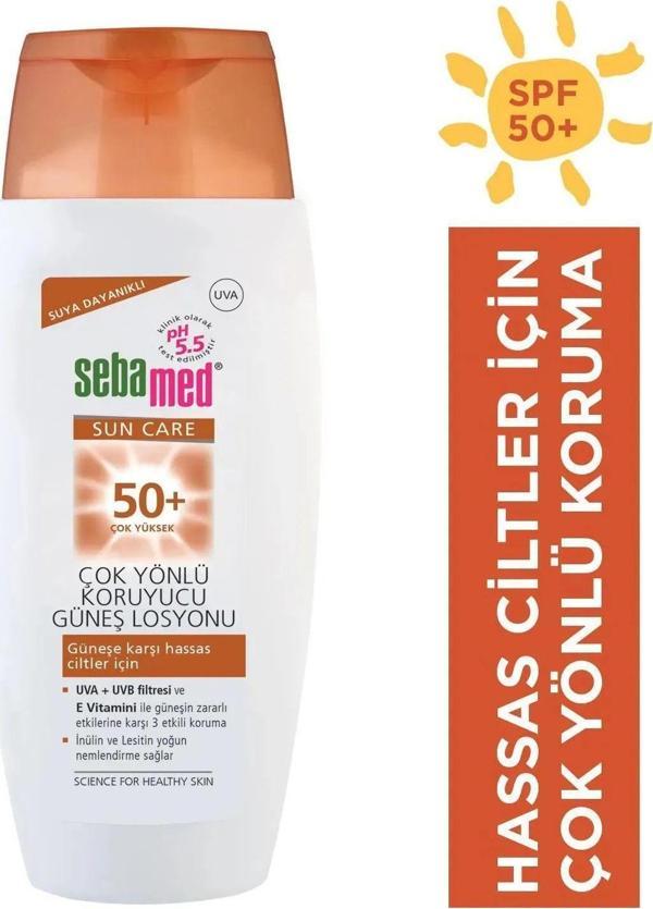 Sebamed Care Suya Dayanıklı Spf 50+ Uva + Uvb Ph 5.5 Çok Yönlü Koruyucu Güneş Losyonu 150Ml - Image 1