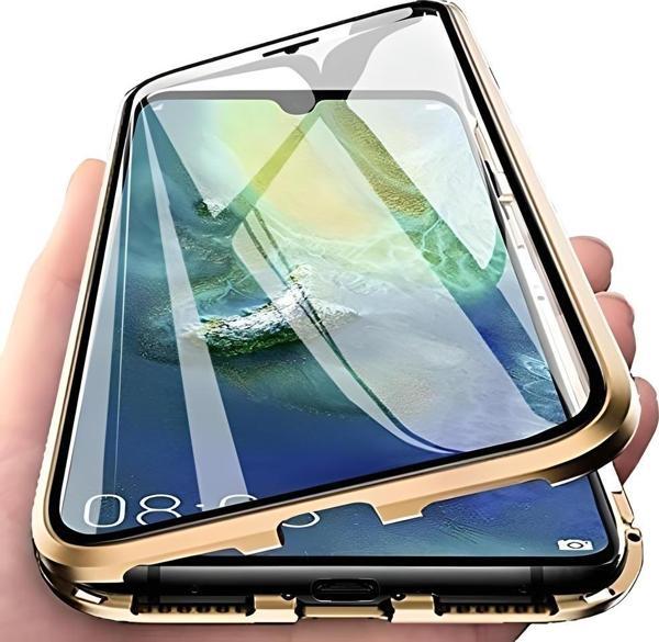 Samsung Galaxy M10 Uyumlu Kılıf Önü Açık Arkası Temperli Camlı Manyetik Adsorpsiyon Darbeye Dayanıklı Kapak - Image 1