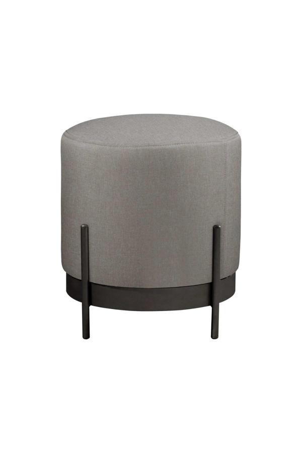 Ella Mio Puf, Metal Halkalı Puf, Makyaj Oturağı ,Puf Bench Montajsız Oturak Siyah Metal Ayaklı - Image 1