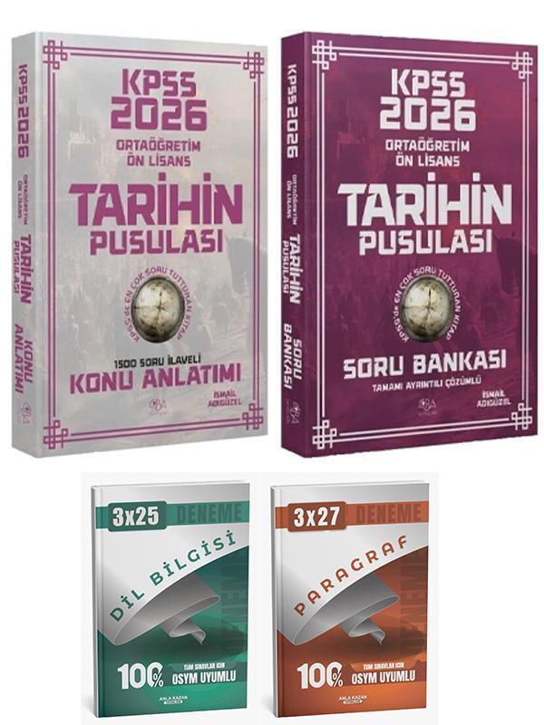 CBA + Anla Kazan 2026 KPSS Lise Ortaöğretim Ön Lisans Tarihin Pusulası Konu + Soru Bankası 4 lü Set - Anla Kazan Yayınları - Image 1