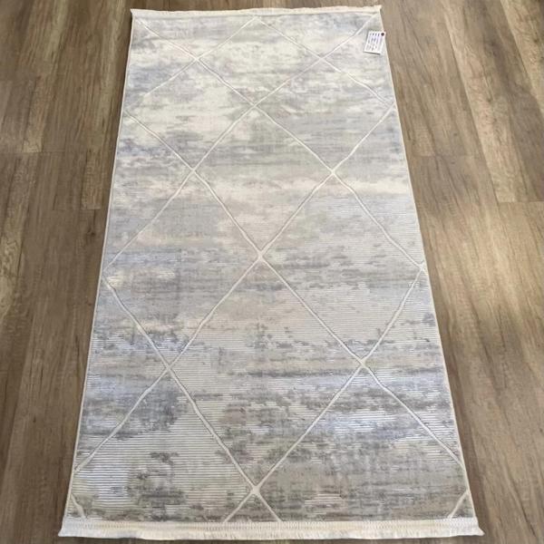 Hoom Rugs Zenith 1060 Mikrofiber Kaymaz Taban Yıkanabilir Antibakteriyel Modern Halı Krem Halı - Image 1