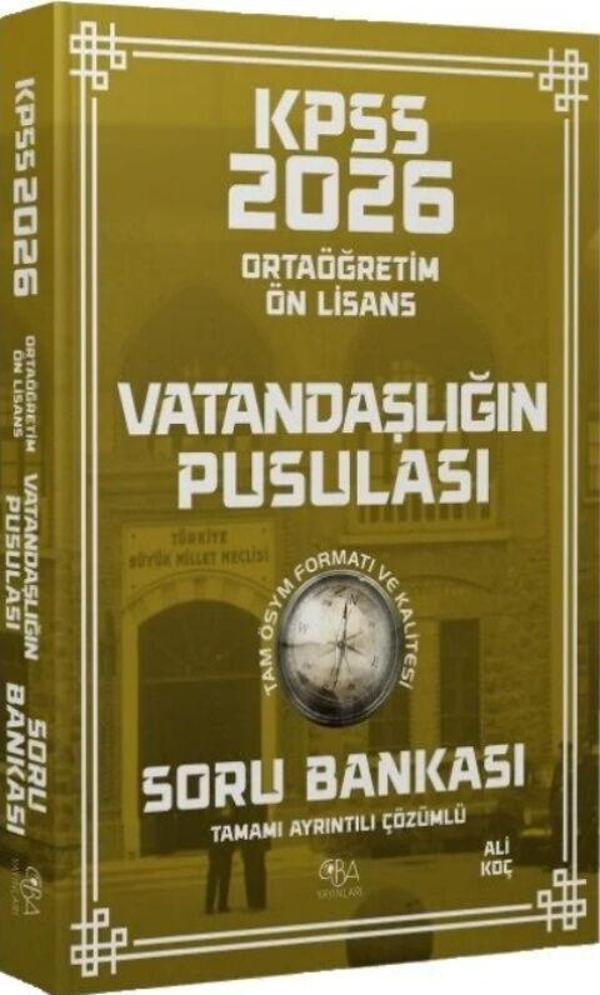 CBA Yayınları 2026 KPSS Lise Ortaöğretim Ön Lisans Vatandaşlık Vatandaşlığın Pusulası Soru Bankası - CBA Akademi Yayınları - Image 1