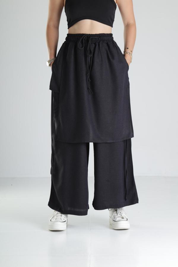 Siyah Tokyo Bol Kalıp Pantolon - Image 1