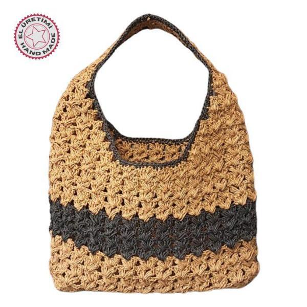 Uretti - Necla 4345 8355 El Örgüsü Kağıt İp Omuz Çantası - Image 1